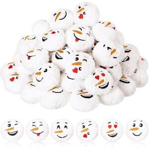 96PCS Snowman Snowballs 2.4" Soft Indoor Outdoor Christmas Party Decor